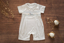 Load image into Gallery viewer, Puppy Smocked Baby Romper: 6M - Nenes Lullaby Boutique Inc