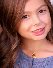 Load image into Gallery viewer, Gold Plated Miraculous Medal Cross Necklace for Girls & Kids: 14 inch - Nenes Lullaby Boutique Inc