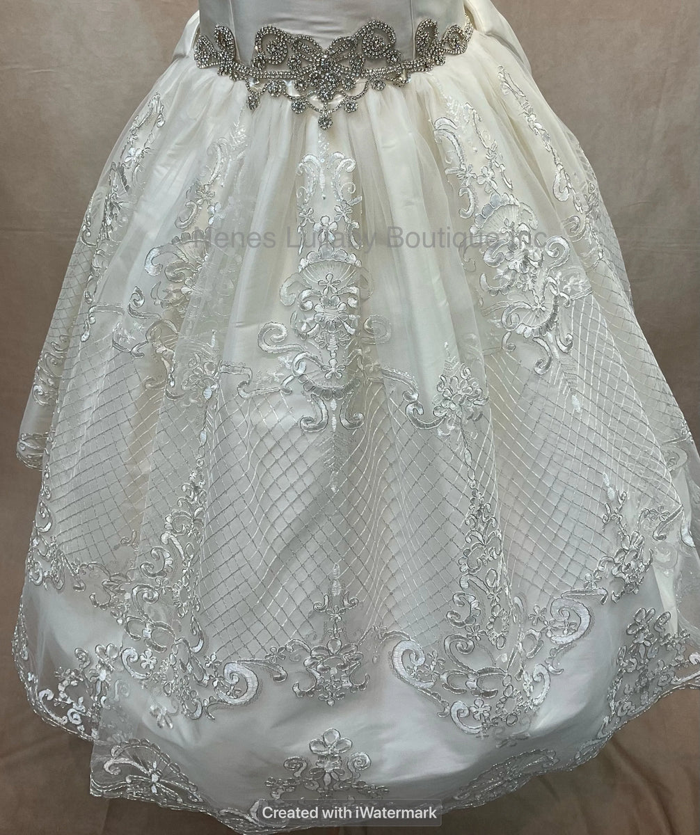 Faith/Custom 1st Communion Dress By Piccolo Bacio Ave Maria Couture  Collection
