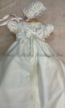 Load image into Gallery viewer, Colleen 2024 all 100% White Silk Christening / Baptism Gown by Piccolo Bacio - Nenes Lullaby Boutique Inc