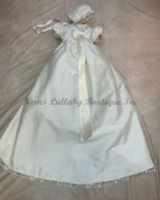 Load image into Gallery viewer, Colleen 2024 all 100% White Silk Christening / Baptism Gown by Piccolo Bacio - Nenes Lullaby Boutique Inc