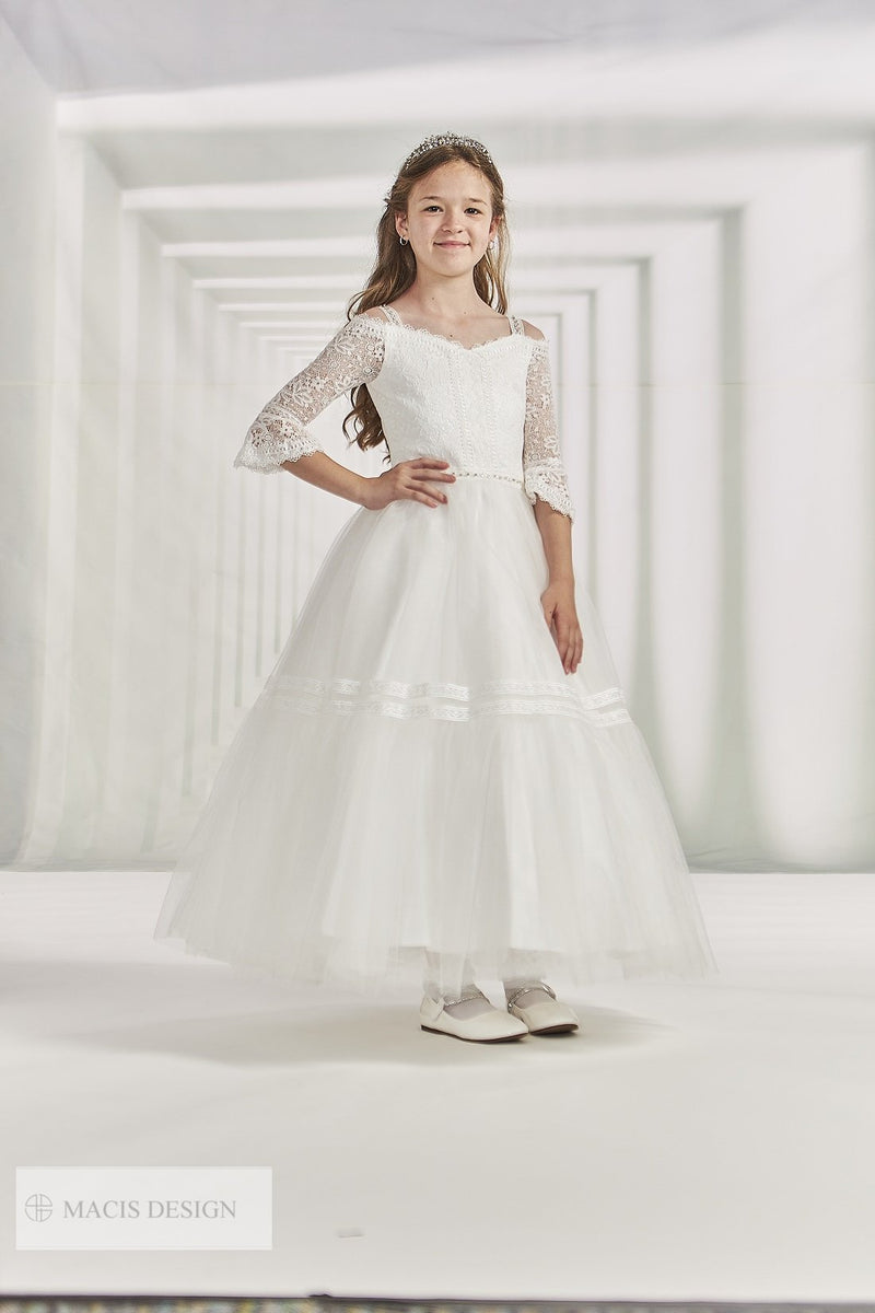 MD1965 Macis Design Communion or Flower girl dress 8 / ivory / Full Length