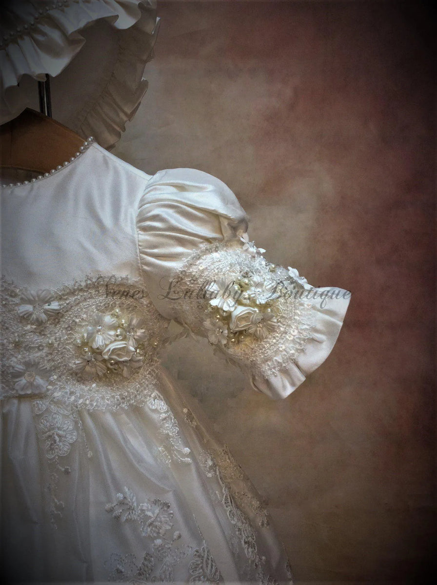 Piccolo Bacio Corded Lace and Silk Vanessa Christening Gown 12 Months / Off White