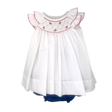 Load image into Gallery viewer, Petit Ami & Zubels - Top & Bloomer Set with Bishop Smocking: 9 Month - Nenes Lullaby Boutique Inc