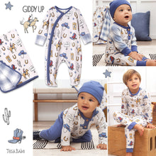 Load image into Gallery viewer, Baby Boy's Game Day Football Bamboo Romper: 12-18M - Nenes Lullaby Boutique Inc