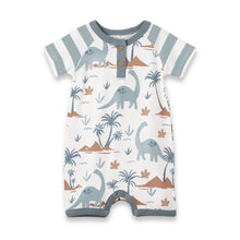 Load image into Gallery viewer, Baby Boy's Dino Isle Bamboo Shortie Romper: 9-12M - Nenes Lullaby Boutique Inc