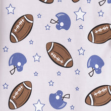 Load image into Gallery viewer, Baby Boy's Game Day Football Bamboo Romper: 9-12M - Nenes Lullaby Boutique Inc