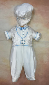 Blue Gerry White Silk Boys Christening outfit by Piccolo Bacio  PB_Blue_Gerry_ws-ss_lp - Nenes Lullaby Boutique Inc