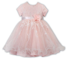 Load image into Gallery viewer, 070064T-2 Girls Ceremonial Ballerina Length Dress Ivory / Peach