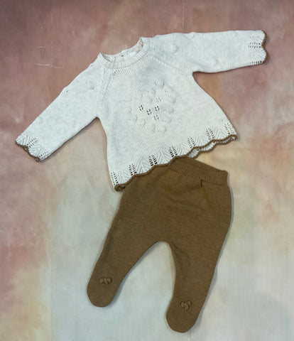 ECOFRIENDS knitted leggings set newborn girl