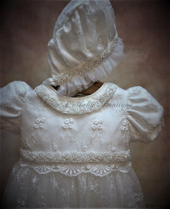 Piccolo Bacio Girls Christening gown Clara-Piccolo Bacio Christening-Nenes Lullaby Boutique Inc
