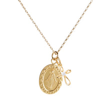 Load image into Gallery viewer, Gold Plated Miraculous Medal Cross Necklace for Girls & Kids: 14 inch - Nenes Lullaby Boutique Inc