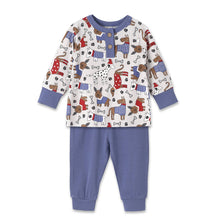 Load image into Gallery viewer, Baby Boy&#39;s Puppy Love Bamboo Henley Top &amp; Pants: 18-24M