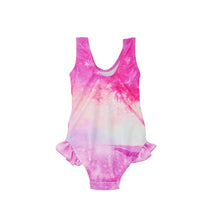 Load image into Gallery viewer, Flap Happy - Kids UPF50+ Delaney Hip Ruffle Swimsuit for Girls: Mermaid Friends / 4