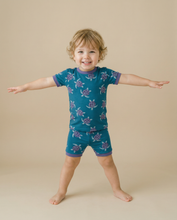 Load image into Gallery viewer, Vaenait Baby - Blue Turtle Bamboo Boys Girls Infants Short Sleeve PJs: BlueTurtle / S(2T)
