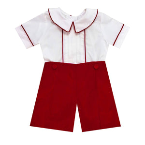 Marco and Lizzy - Boy's 'Red Christmas" Corduroy Boy Short: 3M