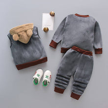 Load image into Gallery viewer, Toddler Boy 3pcs Vest and Sweatshirt and Pants Set: Grey / 2 Years