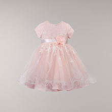 Load image into Gallery viewer, 070064T-2 Girls Ceremonial Ballerina Length Dress Ivory / Peach
