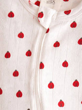 Load image into Gallery viewer, Ladybug / Organic Pointelle 2-Way Zip Footie: 3-6M