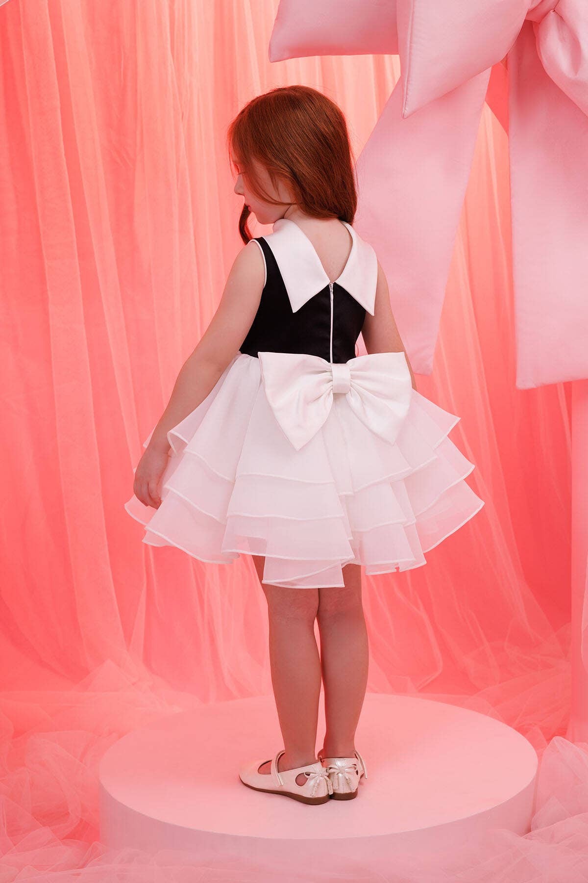 Pamina Kids - Ecru Baby Girl Satin Dress 6-24 Month 35180pr: 18 Month