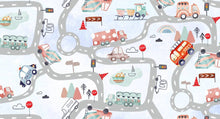 Load image into Gallery viewer, Baby in Styles - Road map boys knotted gown and hat set - Nenes Lullaby Boutique Inc