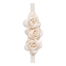 Load image into Gallery viewer, Tesa Babe - Girl's Headband with Faux Flowers  &amp; Pearls: Ivory/Beige / 1S
