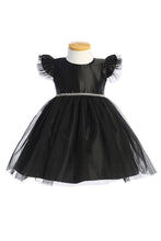 Load image into Gallery viewer, Sweet Kids, Inc. - SKB910 - satin with flutter sleeve baby girl dress: Red / M (12mths)