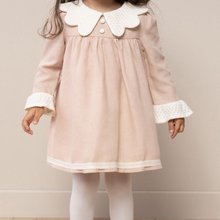 Load image into Gallery viewer, 100% Cotton Special Lace Collar Smock Natural Dress 3-24M : Brick / 18-24M