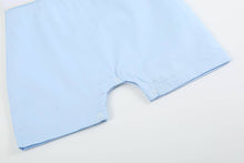 Load image into Gallery viewer, Lil Cactus - Light Blue Easter Smocked Shortalls: 12-18M