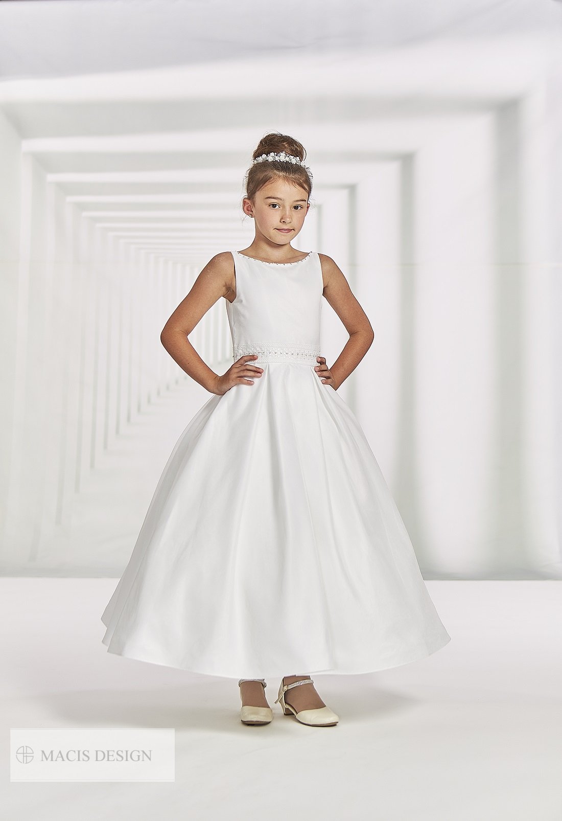 MD1862 Girls designer Tank Top Communion Dress