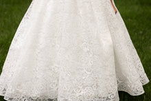 Load image into Gallery viewer, 19417 Diamond White Rose Design all over lace with beading Communion Dress