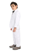 Load image into Gallery viewer, Boys KTUX Modern Fit Notch Lapel 3 Piece White Tuxedo Set: White / 6