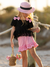 Load image into Gallery viewer, Springtime Best Lace Top And Ruffle Short Set: Pink / 4T/5Y