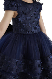 Pamina Kids - Navy Layered Skirted Girls Dress 6-24 Month 34140pr: 18 Month