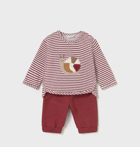 Newborn Boy Two Piece Red/White set 2621