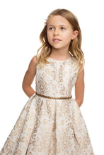Load image into Gallery viewer, Sweet Kids, Inc. - SK831 - metallic floral pleated jacquard w/ peek a boo tulle: Champagne / S (6mths)