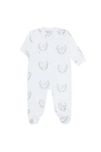 Load image into Gallery viewer, Nellapima - Blue Lamb Print Zipper Footie: Blue / 3 - 6M - Nenes Lullaby Boutique Inc
