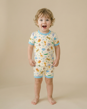 Load image into Gallery viewer, Vaenait Baby - Safari Friends Bamboo Boys Girls Infants Short Sleeve PJs: Safari Friends / S(2T)