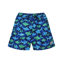 Load image into Gallery viewer, Flap Happy - Kids UPF50+ Wesley Swim Trunks with Mesh Liner for Boys (H): Calypso Sea / 4
