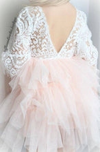Load image into Gallery viewer, Rufflеѕ &amp; Bоwtіеѕ - Affordable Boys &amp; Girls Clothing - BEST SELLER - Veronica Peach and White Lace Princess Dress: 6 - 12M