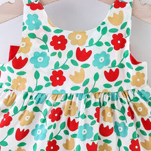 Load image into Gallery viewer, 2pcs Floral Print Bowknot Sleeveless Baby Dress: 18-24 Months / Pink