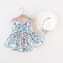 Load image into Gallery viewer, 2pcs Floral Print Bowknot Sleeveless Baby Dress: 9-12 Months / Pink