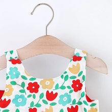 Load image into Gallery viewer, 2pcs Floral Print Bowknot Sleeveless Baby Dress: 9-12 Months / Pink