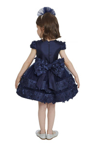 Pamina Kids - Navy Layered Skirted Girls Dress 6-24 Month 34140pr: 12 Month