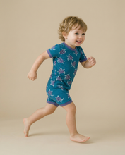 Load image into Gallery viewer, Vaenait Baby - Blue Turtle Bamboo Boys Girls Infants Short Sleeve PJs: BlueTurtle / S(2T)
