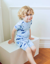 Load image into Gallery viewer, Vaenait Baby - Aqua Shark Viscose Boys Girls Infants Short Sleeve PJs-C: Aqua Blue / S(2T)