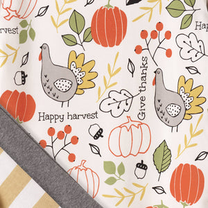 Baby's Thanksgiving Turkey Bamboo Romper: 6-9M