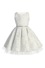 Load image into Gallery viewer, Sweet Kids, Inc. - SK831 - metallic floral pleated jacquard w/ peek a boo tulle: Champagne / 3