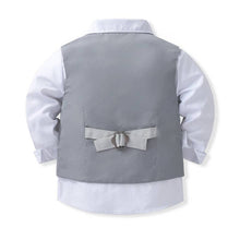 Load image into Gallery viewer, 100% Cotton Bow Regular Sleeve Formal Suit: Grey / 90cm