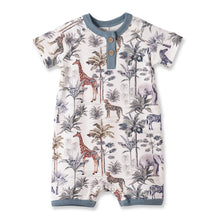 Load image into Gallery viewer, Tesa Babe - Jungle Safari Bamboo Baby Boy Shorty Romper: 3-6M